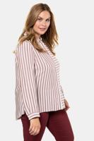 Ulla Popken Longblouse, blinde knopenlijst, achter afgeronde zoom  - Grote Maten
