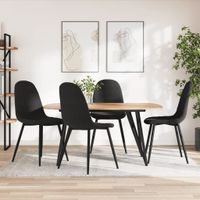 Eetkamerstoelen 4 st fluweel zwart