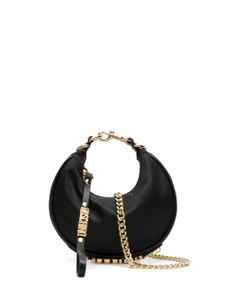 Moschino mini sac à plaque logo - Noir