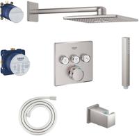 Grohe Grohtherm Smartcontrol 310 Comfortset inbouw regendoucheset Cube Supersteel