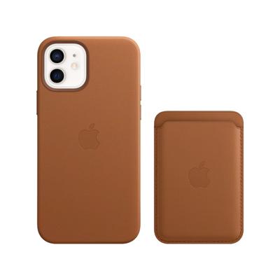 Apple iPhone 12 / 12 Pro Back Cover met MagSafe Leer Bruin + Leren Kaarthouder met MagSafe Apple iPhone 12 / 12 Pro Back Cover met MagSafe Leer Bruin + Leren Kaarthouder met MagSafe