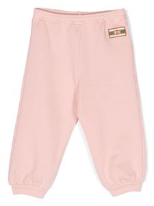 Gucci Kids pantalon de jogging en coton à patch logo - Rose