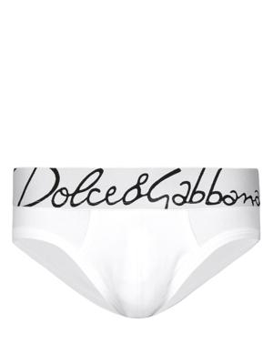 Dolce & Gabbana Slip met logoband - Wit