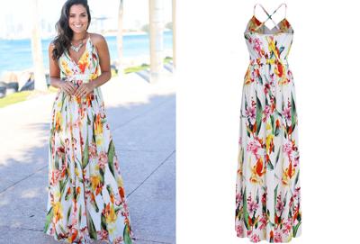 Maxi zomerjurk met fleurige print