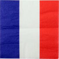 20x Frankrijk feest servetjes met Franse vlag opdruk 33 x 33 cm - Feestservetten
