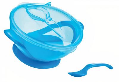 Nuby kom met zuigring, lepel en deksel 20 cm Nuby kom met zuigring, lepel en deksel 20 cm