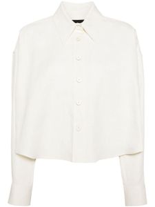 Fabiana Filippi robe-chemise en lin à boutonnière - Blanc