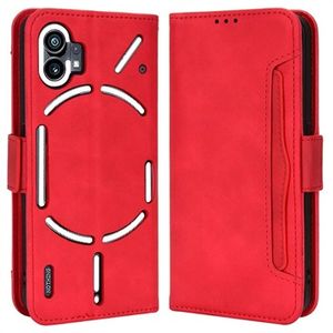 Cardholder Series Nothing Phone (1) Portemonnee Hoesje - Rood