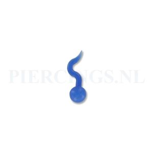 Tongpiercing tickler visje blauw