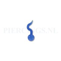 Tongpiercing tickler visje blauw