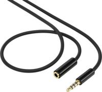 SpeaKa Professional SP-7870552 Jackplug Audio Verlengkabel [1x Jackplug male 3,5 mm - 1x Jackplug female 3,5 mm] 1.00 m Zwart Vergulde steekcontacten, - thumbnail