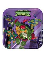 Amscan 542209 vierkante kartonnen borden, motief: Teenage Mutant Ninja Turtles, 18 cm, 8 stuks