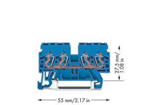 WAGO 870-834 Doorgangsklem 5 mm Spanveer Toewijzing: N Blauw 100 stuk(s)