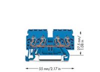 WAGO 870-834 Doorgangsklem 5 mm Spanveer Toewijzing: N Blauw 100 stuk(s) - thumbnail