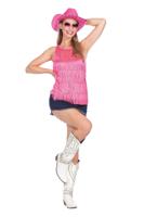 Top met franjes pink