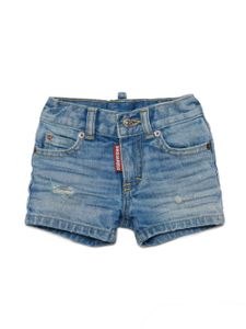 DSQUARED2 KIDS short en jean à finitions effilochées - Bleu