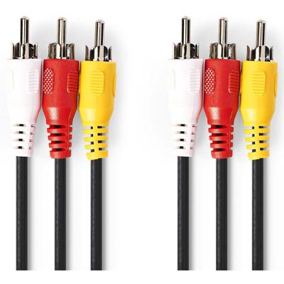 Nedis CVGP24300BK50 videokabel 3x RCA male - 3x RCA male 5m Nedis CVGP24300BK50 videokabel 3x RCA male - 3x RCA male 5m