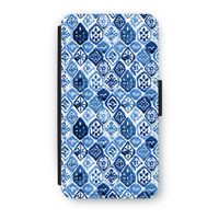 Blauw motief: iPhone X Flip Hoesje - thumbnail