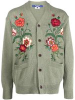 Junya Watanabe MAN cardigan à fleurs brodées - Vert - thumbnail