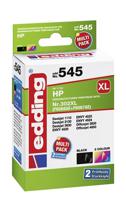 Edding Inktcartridge vervangt HP 302XL, F6U68AE, F6U67AE Compatibel Combipack Zwart + kleur 18-545 18-545