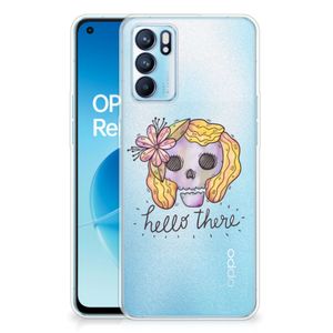 Silicone Back Case OPPO Reno 6 5G Boho Skull