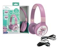 Lexibook, Disney Stitch, Angel - Auriculares 2 en 1 con Cable y Bluetooth con micrófono y Botones de Control, Plegables y Ajustables, batería de Larga duración, Rosa, HPBT010D1