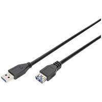 Digitus USB-kabel USB 3.2 Gen1 (USB 3.0 / USB 3.1 Gen1) USB-A stekker, USB-A bus 3.00 m Zwart AK-300203-030-S