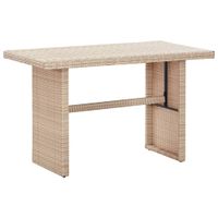 Tuintafel 110x60x67 cm poly rattan beige - thumbnail