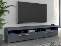 Tv-meubel INAZO 2 deuren 200 cm grijs/hoogglans grijs zonder led