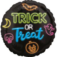 Amscan Folieballon Neon Trick Or Treat 45 Cm Zwart