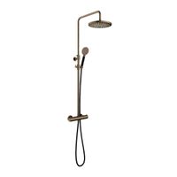 Hotbath Cobber thermostatische regendoucheset met 30cm ronde hoofddouche ronde handdouche messing verouderd SDS9AB15