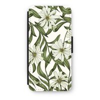 Wit bloemenpatroon: iPhone 8 Flip Hoesje - thumbnail