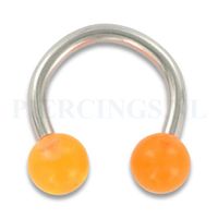 Circulair barbell 1.6 mm acryl oranje