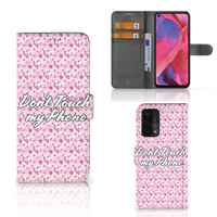 OPPO A54 5G | A74 5G | A93 5G Portemonnee Hoesje Flowers Pink DTMP - thumbnail