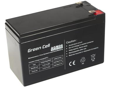 Green Cell AGM06 Loodaccu 12 V 9 Ah Loodvlies (AGM) (b x h x d) 151 x 95 x 65 mm Kabelschoen 6.35 mm Cyclusbestendig, Onderhoudsvrij
