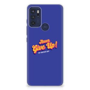 Motorola Moto G60s Siliconen hoesje met naam Never Give Up