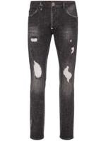 Philipp Plein Jeans met verfspatten - Zwart