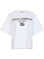 Dolce & Gabbana t-shirt en coton à logo floqué - Blanc