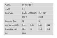 Digitus DK-2522-01-4 Glasvezel Optische vezel Aansluitkabel [1x SC-stekker - 1x SC-stekker] 50/125 µ Multimode OM4 1.00 m - thumbnail