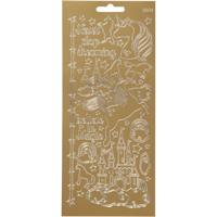 Creotime foliestickers Eenhoorn 15 stuks goud