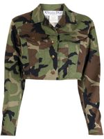 Christian Dior Pre-Owned veste crop à motif camouflage (2001) - Marron - thumbnail