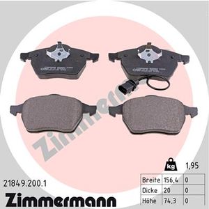 Remblokkenset, schijfrem ZIMMERMANN, u.a. fÃ¼r VW, Ford, Seat