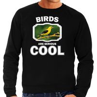 Dieren wielewaal vogel sweater zwart heren - birds are cool trui - thumbnail