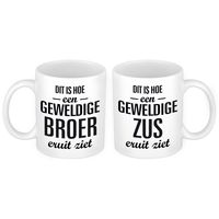 Geweldige broer en zus mok - Cadeau Broer en Zus   - - thumbnail