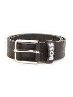 BOSS Kidswear ceinture en cuir à logo imprimé - Noir