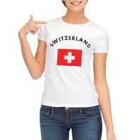 T-shirt met vlag Zwitserse print voor dames - thumbnail