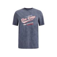 WE Fashion Blue Ridge slim fit T-shirt met printopdruk Heavy Blue