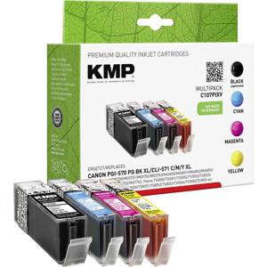 KMP Inktcartridge vervangt Canon PGI-570PGBK XL, CLI-571C XL, CLI-571M XL, CLI-571Y XL Compatibel Combipack Zwart, Cyaan, Magenta, Geel C107PIXV 1567,0050