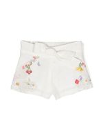 Lapin House short en lin à fleurs - Blanc