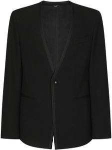 Dolce & Gabbana blazer en laine mélangée à design sans col - Noir